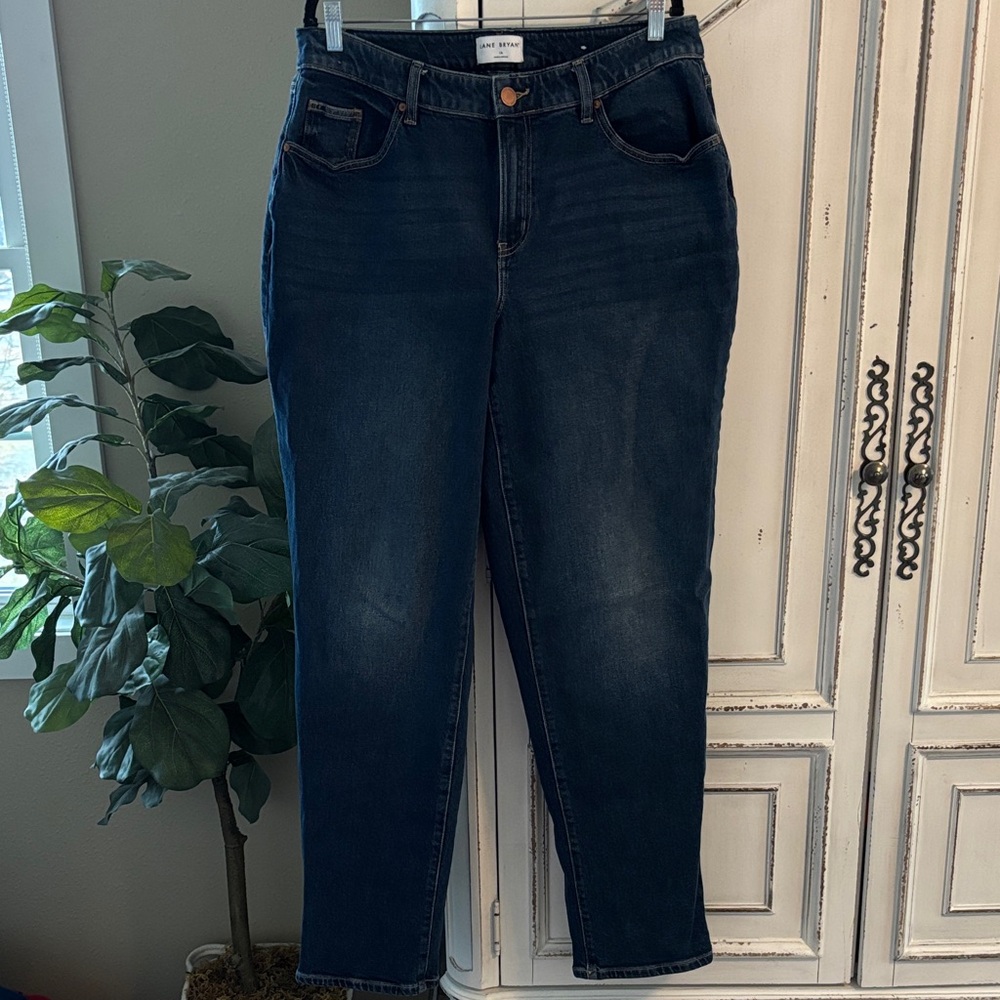 Lane Bryant Mid Rise Boyfriend Women 12L (12 Long) Blue Jeans 5 Pocket Denim - Picture 1 of 8